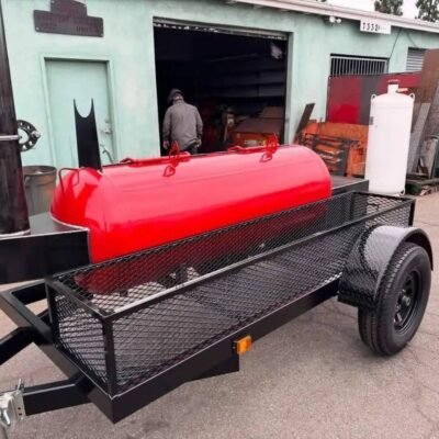 200 Gallon Offset Smoker Trailer