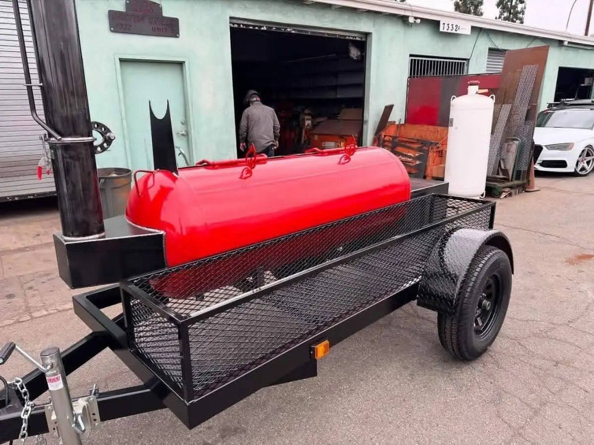 200 Gallon Offset Smoker Trailer