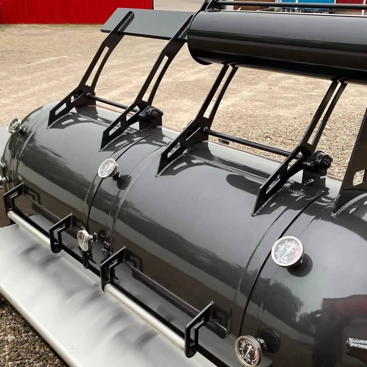 250 Gallon Pearl Gray Offset Smoker - Image 3