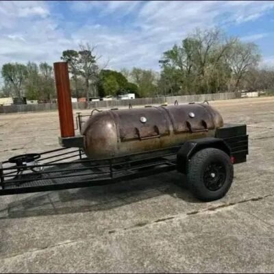 250 Gallon Trailer Smoker with Santa Maria Grill