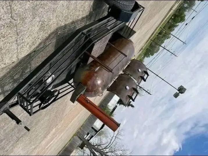 250 Gallon Trailer Smoker with Santa Maria Grill - Image 2