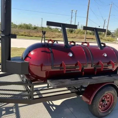 250 Gallon Smoker Trailer with Santa Maria Grill