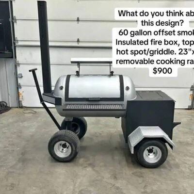 60 Gallon Offset Smoker on Cart
