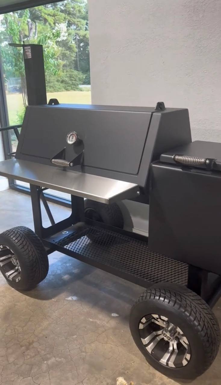 Angled Lid Offset Smoker on Off-Road Tires - Image 3
