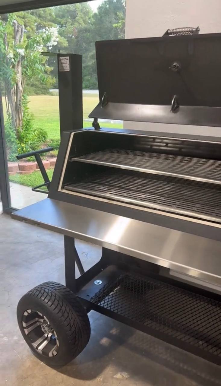 Angled Lid Offset Smoker on Off-Road Tires - Image 9