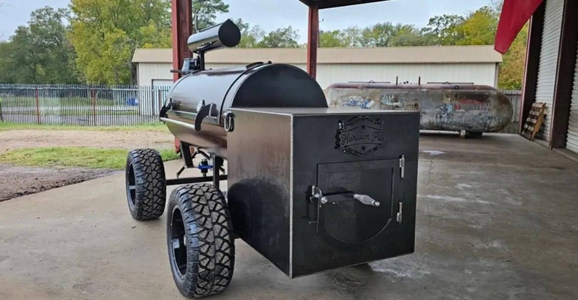 Custom 26" x 60" Offset Smoker on Wagon Cart - Image 2