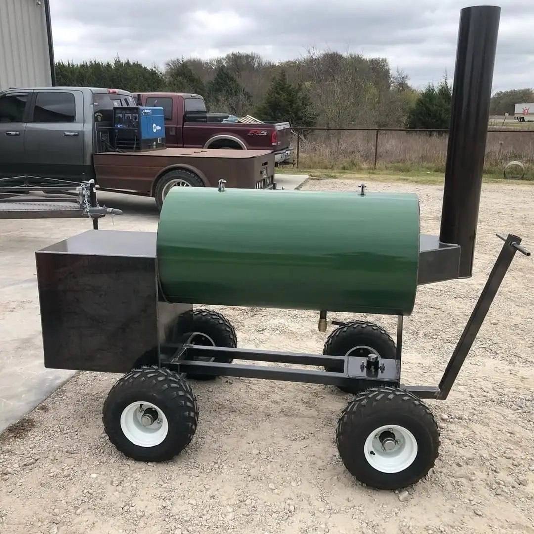 Green Offset Smoker on Off-Road Tires