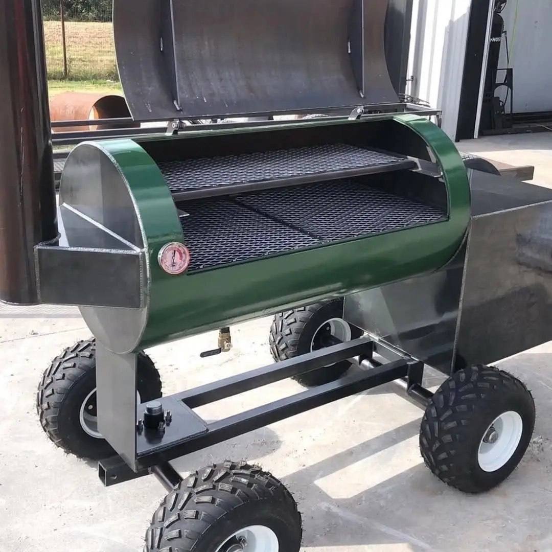 Green Offset Smoker on Off-Road Tires - Image 3