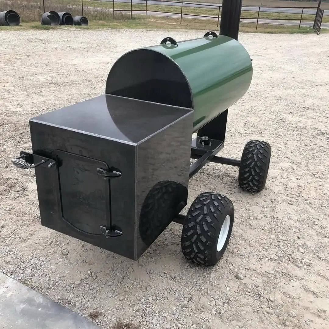 Green Offset Smoker on Off-Road Tires - Image 4