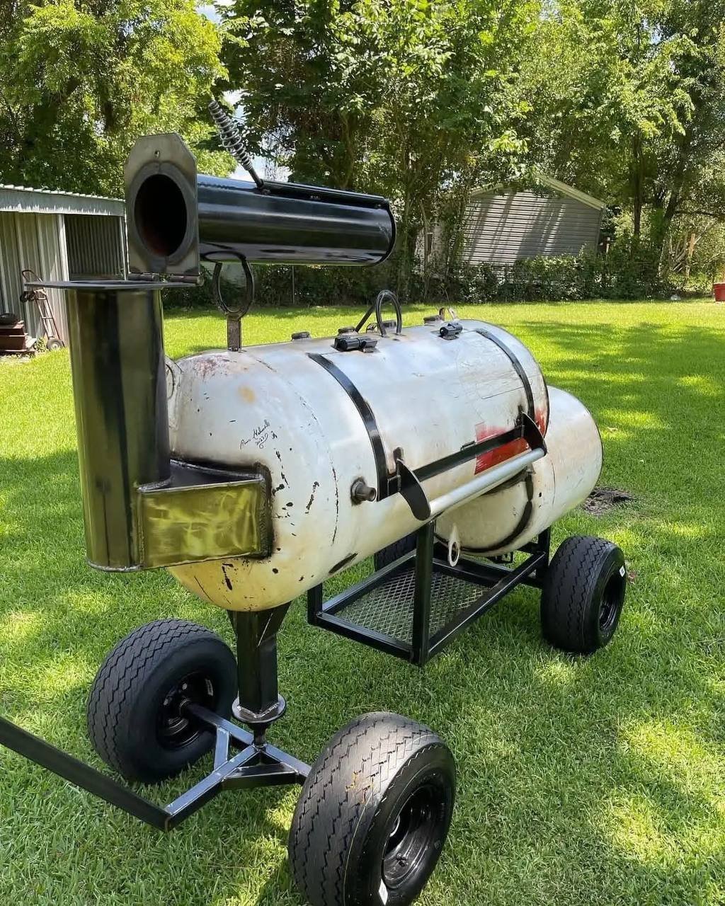 Small Reverse Flow Smoker on Cart