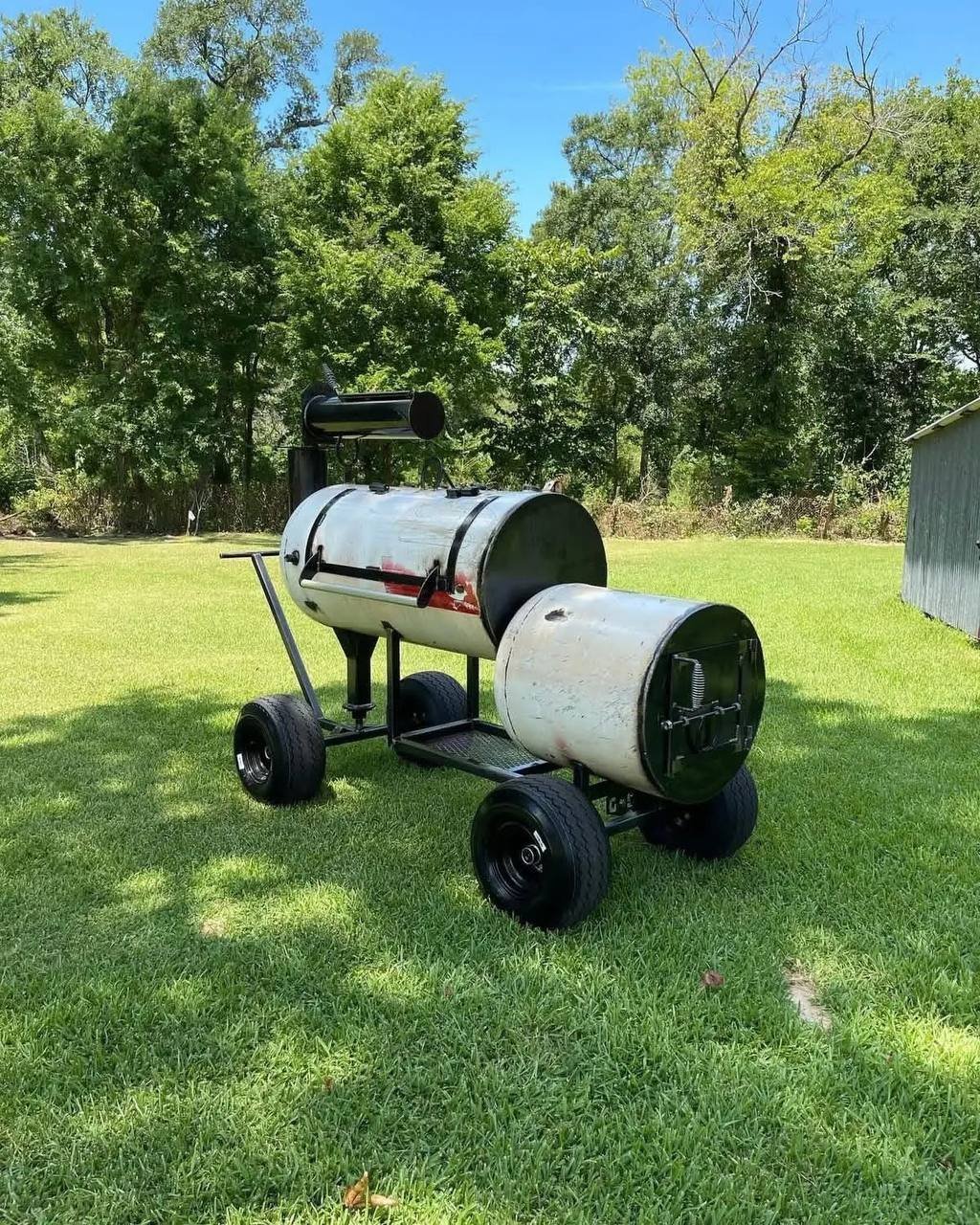 Small Reverse Flow Smoker on Cart - Image 2