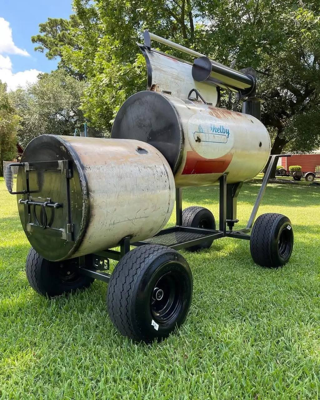 Small Reverse Flow Smoker on Cart - Image 5